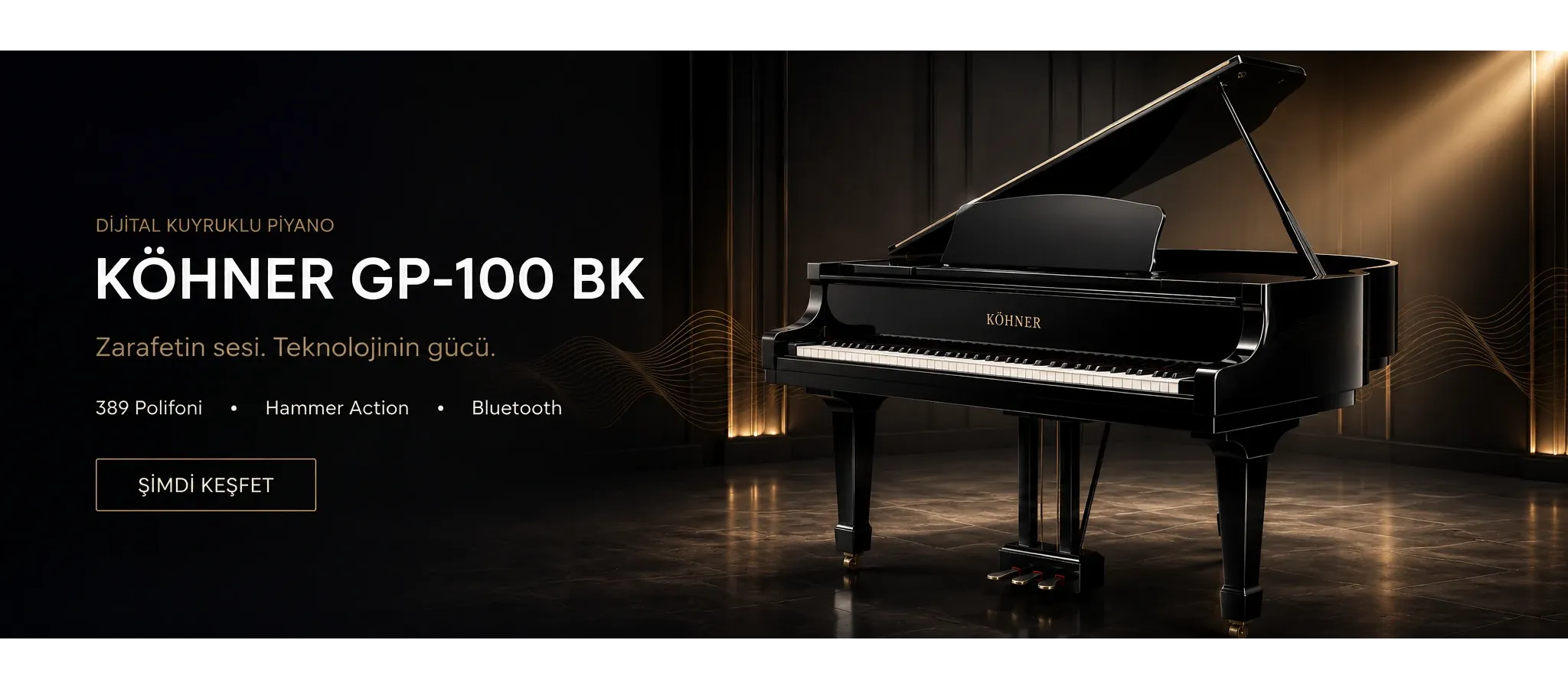 GP-100 BK Dijital Kuyruklu Piyano