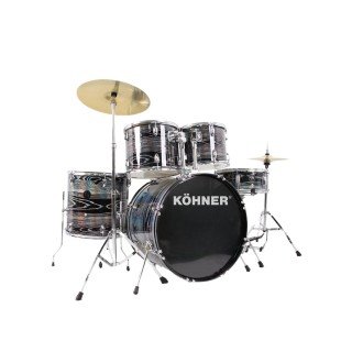 KÖHNER CD-01 BW Siyah Desenli Akustik Bateri Seti