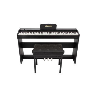 KÖHNER SLP-225 BK Dijital Konsol Piyano, Bluetooth, Tuş Hassasiyeti, 88 Tuşlu (KULAKLIK VE TABURE)