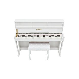 KÖHNER SLP-980 WH Dijital Duvar Piyano, Bluetooth, Tuş Hassasiyeti, 88 Tuşlu, Kapaklı (KULAKLIK VE TABURE)